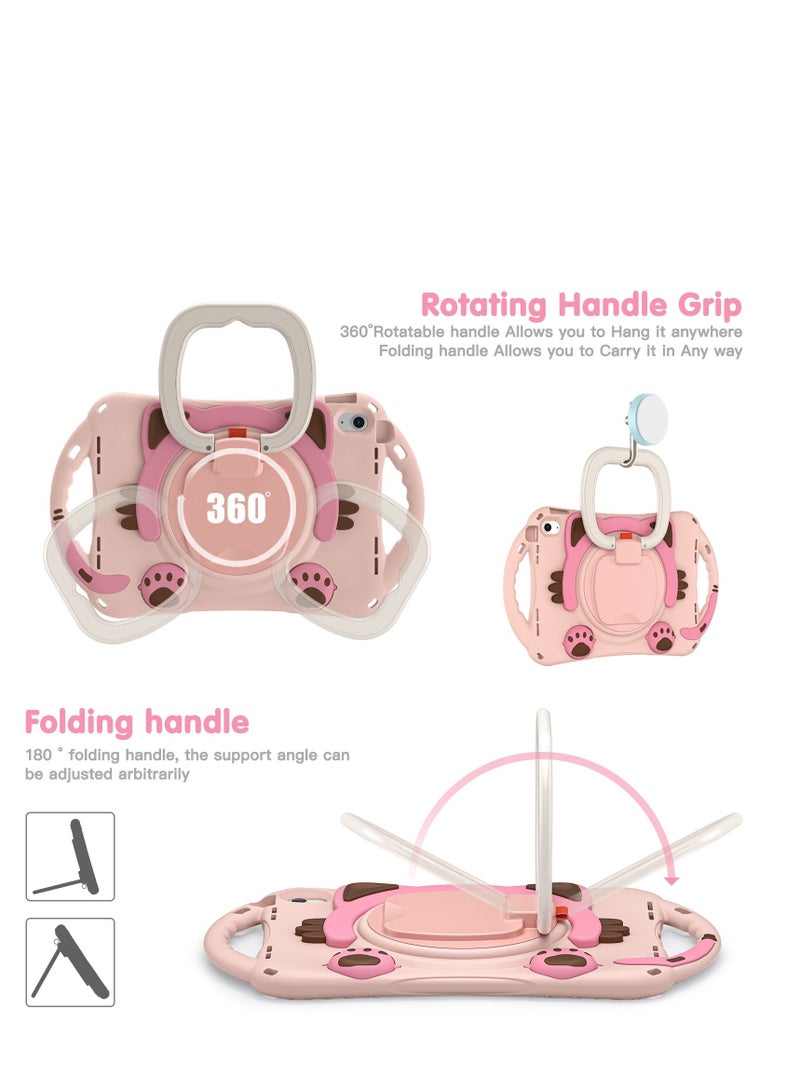 GULFLINK Cute Cat Kids Case with 360° Rotating Handle for ipad 10th 10.9 inch 2022（A2757/A2777）Pink - Image 2