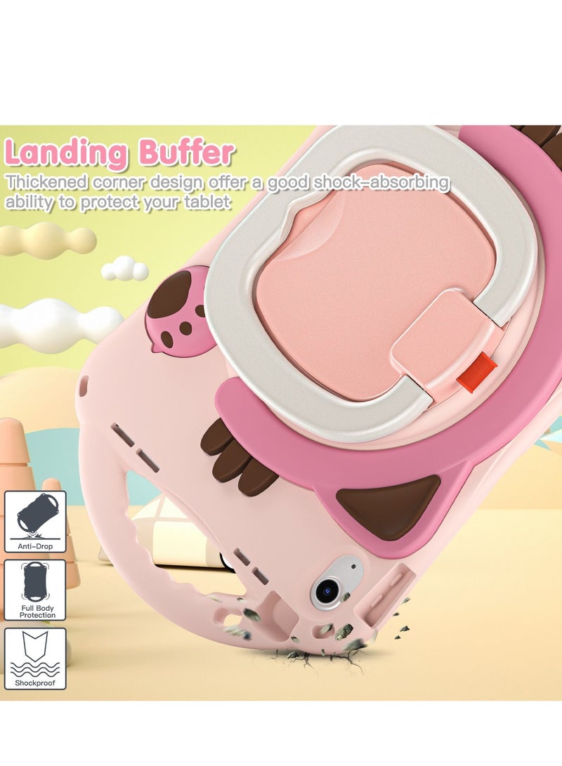 GULFLINK Cute Cat Kids Case with 360° Rotating Handle for ipad 10th 10.9 inch 2022（A2757/A2777）Pink - Image 5