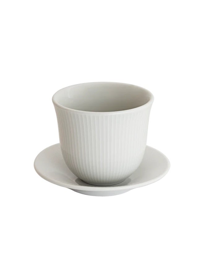 Loveramics Brewers 250ml Embossed Porcelain Tasting Cup With 13cm Plate White