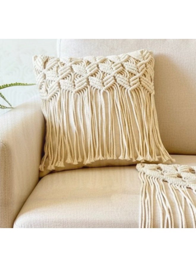 انتيكيانو غطاء مخدة بتصميم مكرمية من هوم صن شاين - مجموعة من 2 غطاء - Image 2