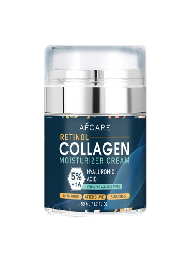 AFCARE Mens Face Moisturizer Cream，Face Collagen Cream with Hyaluronic Acid Day and Night Nourishing and Moisturizing for Man (50ml)  - Image 1