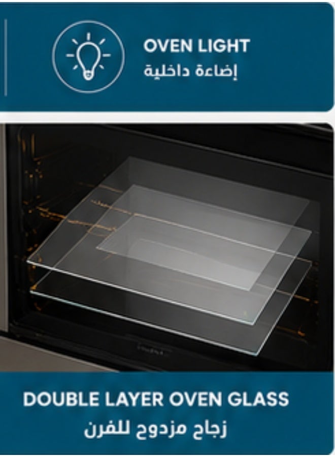 كومتيل Kumtel بوتاجاز غاز قائم من Kumtel – 57×57 سم، 4 شعلات، فرن 60 لتر – موديل LF66GG-40F - Image 5