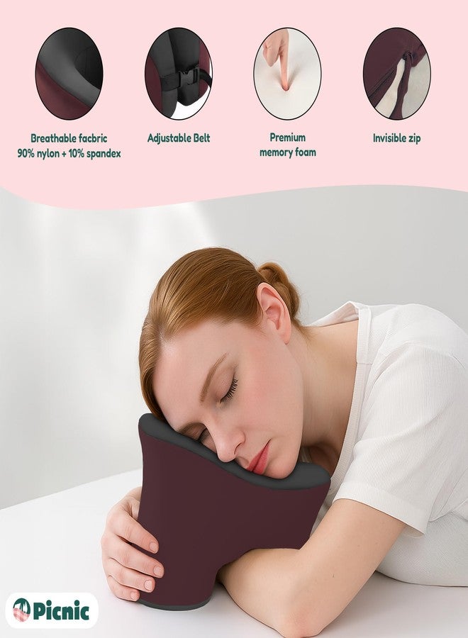 PICNIC Neck Pillow for Traveling | 100% Pure Memory Foam Travel Neck Pillow | Travel Pillows for Airplanes, Compact and Ergonomic Design Adjustable Clasp, Eye Mask & Storage Bag Perfect for Relaxation - Image 2