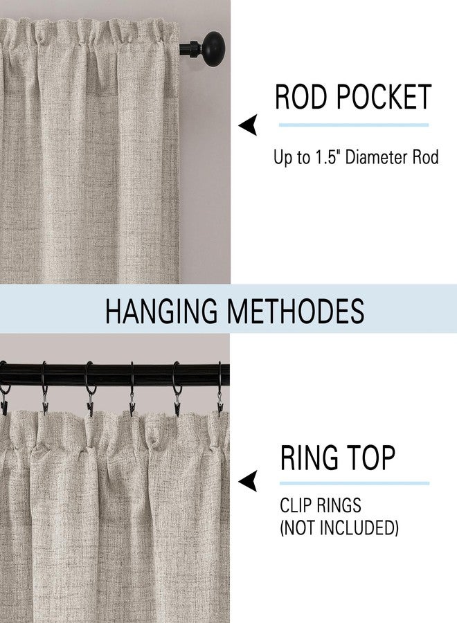 Lecloud Kitchen Curtains 36 Inch Length 2 Pcs, Airy Privacy Light Filtering Short Tiers, Soft Modern Window Drapes for Cafe Bathroom Cabinet RV Camper Basement, Each Panel 30" W x 36" L, Linen Color - Image 5