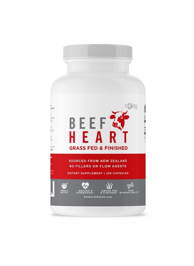 One Earth Health - Grass Fed Beef Heart New Zealand Sourced Heart. 3 000Mg Per Serving 200 Count - Image 1