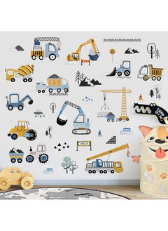decalmile decalmile Construction Vehicles Wall Stickers Trucks Tractor Excavator Crane Wall Decals Nursery Boys Bedroom Playroom Wall Decor  - Image 3