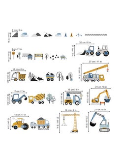 decalmile decalmile Construction Vehicles Wall Stickers Trucks Tractor Excavator Crane Wall Decals Nursery Boys Bedroom Playroom Wall Decor  - Image 4