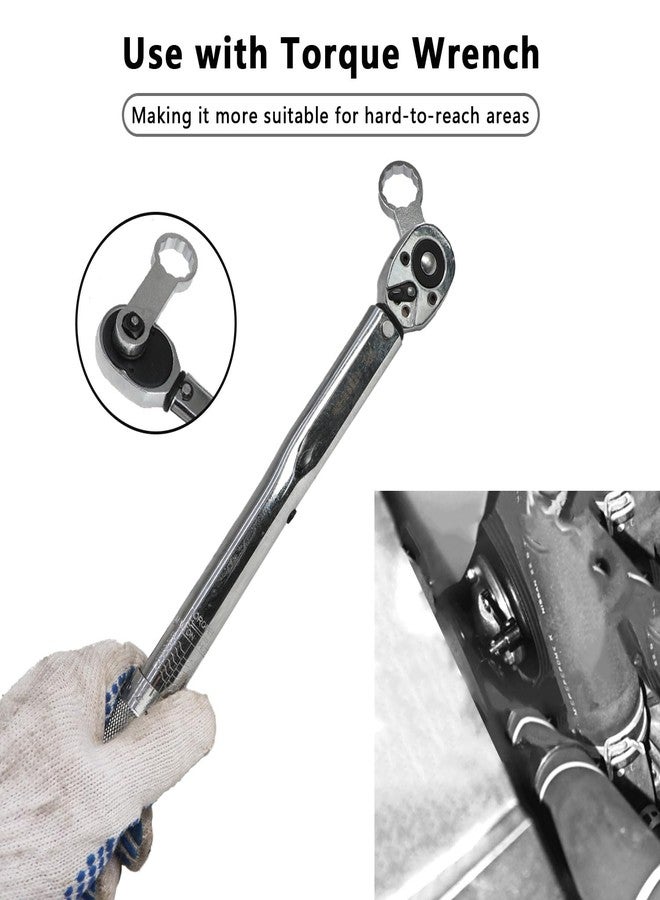 DPTOOL 10 Piece Torque Adapter Set Metric 12 Point Box End Torque Adapter Extension Set 3/8'' Drive Torque Wrench Extension Adapter Set 10mm-19mm for Torquing Bolts or Nuts from Hard-to-reach Areas - Image 5