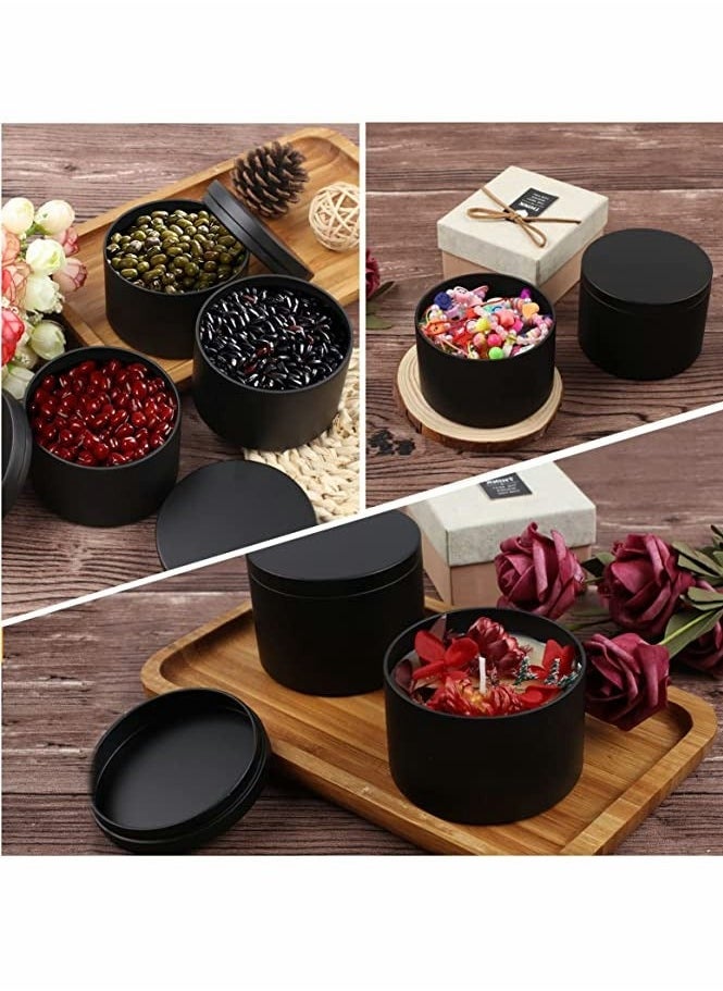 Generic - 24 قطعة علب شمع لصناعة الشموع بالجملة 8 أونصات برطمانات شمع علب معدنية لصنع الشموع - Image 1