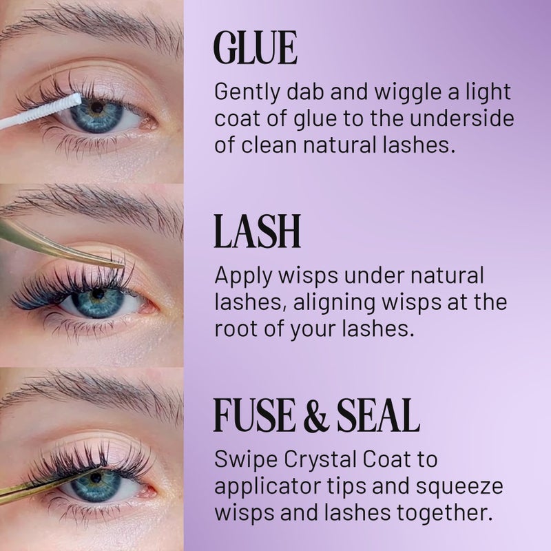 Lilac St. Lilac St - Originals Natural Faux Eyelash Clusters (12mm) - Soft, Natural Look - DIY Lash Extension Wisps - Lightweight & Lifelike - Lasts 10 Days - Cruelty Free, Vegan, Women Founded - 10 Lashes - Image 3