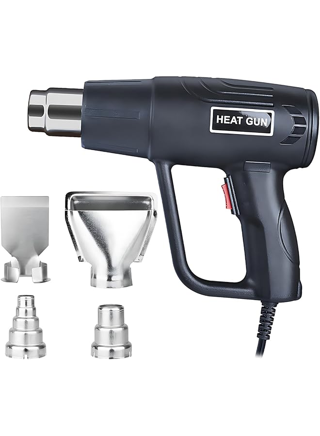 erorex 2000W Heat Gun Heavy Duty Hot Air Gun Kit With 2 Temp Settings 4 Nozzles 300℃ 520℃ Variable Temperature Control Heat Gun Tool With Overload Protection For Crafts Shrinking Pvc Wrap Stripping Paint - Image 1
