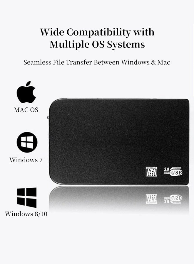قرص صلب خارجي محمول بسعة 10 تيرابايت، USB 3.0 عالي السرعة، SATA، نقل بيانات فائق السرعة، توصيل وتشغيل فوري، متوافق مع Windows وMac OS وLinux، تصميم أسود نحيف لأجهزة الكمبيوتر واللابتوب والمكتبي - Image 3