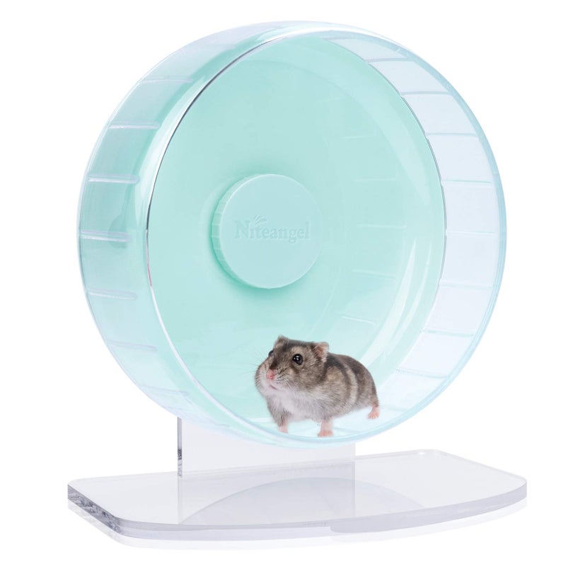 Niteangel SuperSilent Hamster Exercise Wheels Quiet Spinner Hamster Running Wheels with Adjustable Stand for Hamsters Gerbils Mice Or Other Small Animals S Mint Green