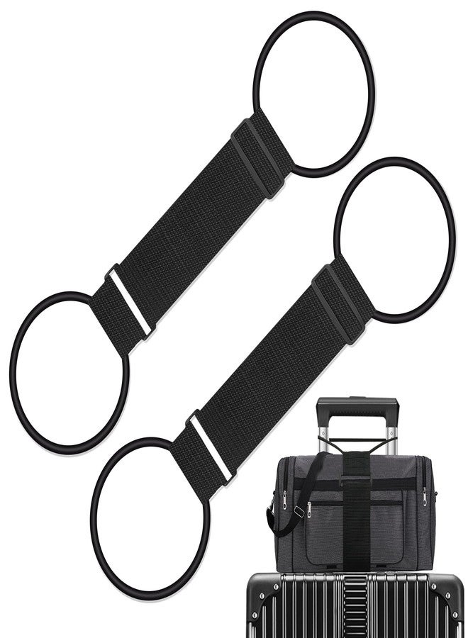 ZXZone 2Pcs Luggage Straps Bag Bungee Luggage Straps Suitcase Adjustable Belt，Add a Bag Easy to Travel Suitcase Elastic Strap Belt Luggage Accessories(Black-2Pcs) - Image 1