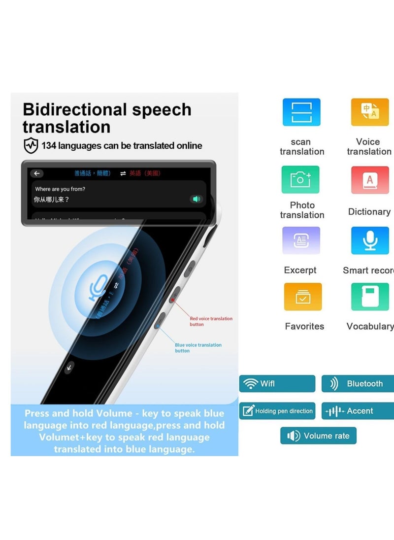 Translation Pen Scan Reader Text to Speech Device Language Translator Device Support 134 Languages OCR Digital Reader Pen, Photo and Text  Voice Translation Device, Reading Pen (WHITE). - Image 4