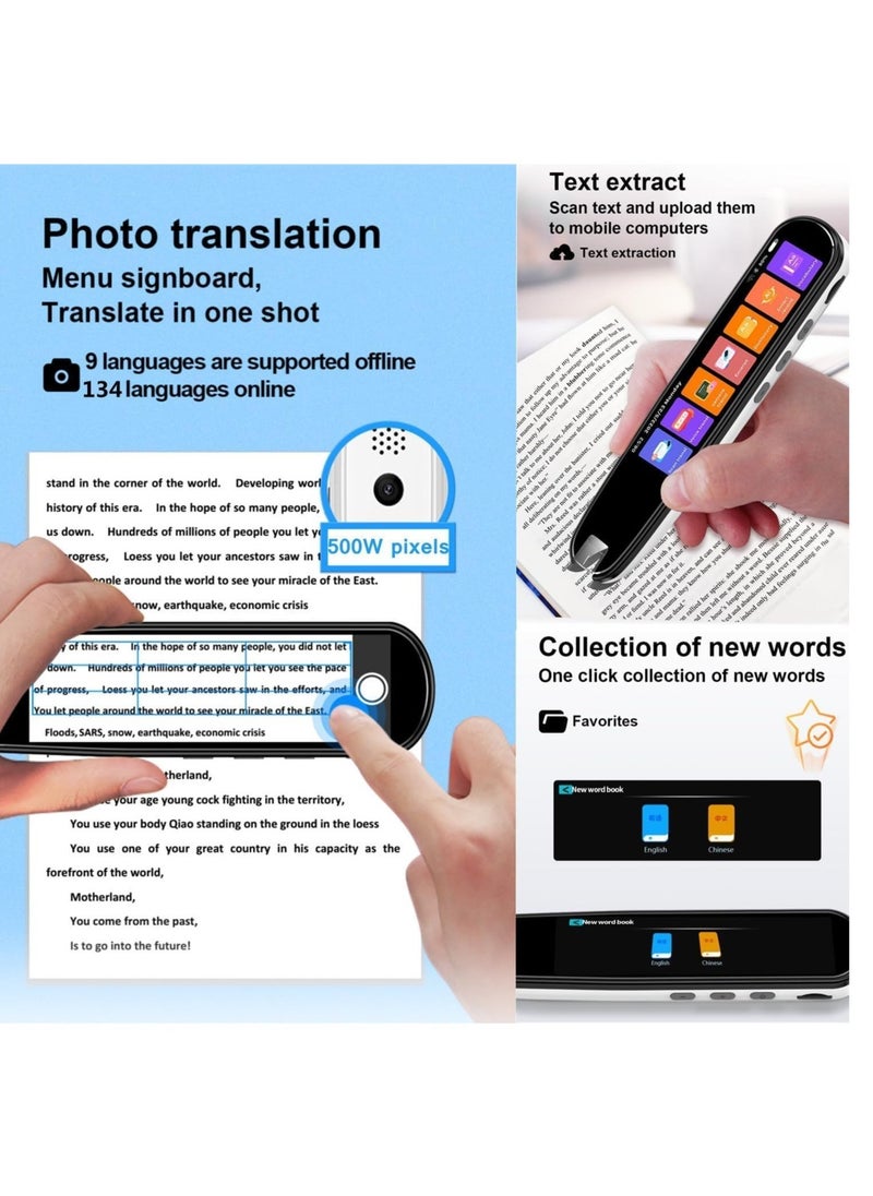 Translation Pen Scan Reader Text to Speech Device Language Translator Device Support 134 Languages OCR Digital Reader Pen, Photo and Text  Voice Translation Device, Reading Pen (WHITE). - Image 5