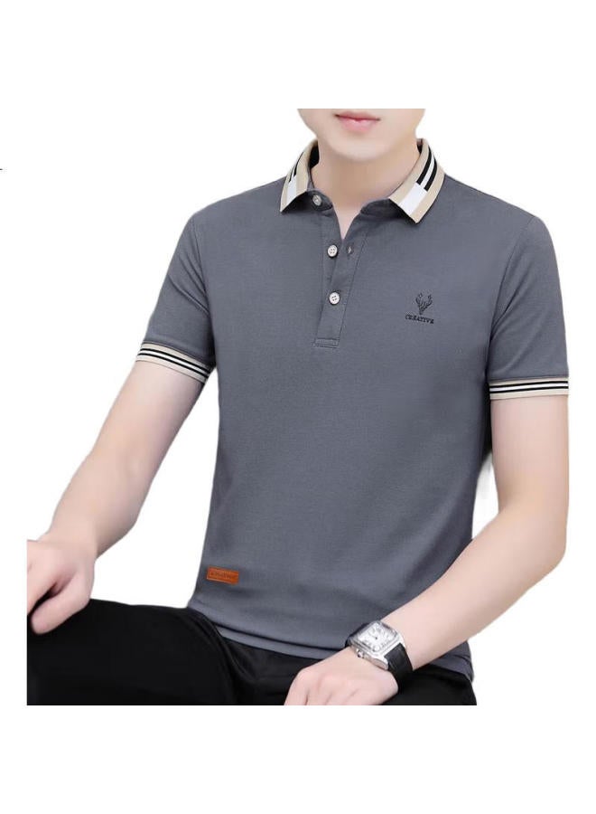 PLAYBOY Men'S Short Sleeve T-Shirt Summer Men'S Polo Undershirt Turn-Down Collar Men'S Casual Business Clothing Bean Green Xl - Image 3