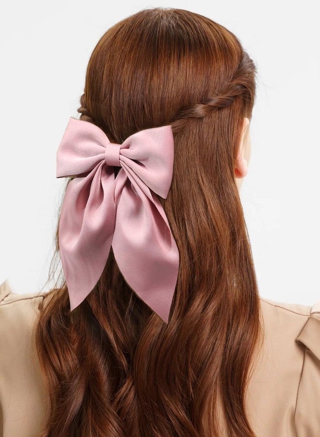 Ayesha 6Pcs Satin Hair Bows for Women Bow Hair Clips Silky Satin Hair Bows for Girls Aesthetic Hair Accessories for Women - Image 3