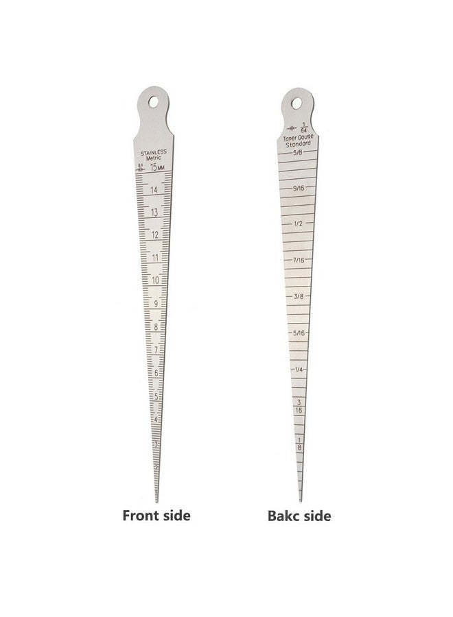 ياكاموز مقياس Yakamoz المدبب 1/32-5/8 بوصة 1-15 مم من الفولاذ المقاوم للصدأ، مقياس لحام مدبب بثقب فجوة، بوصة زندية ومقياس متري - Image 2