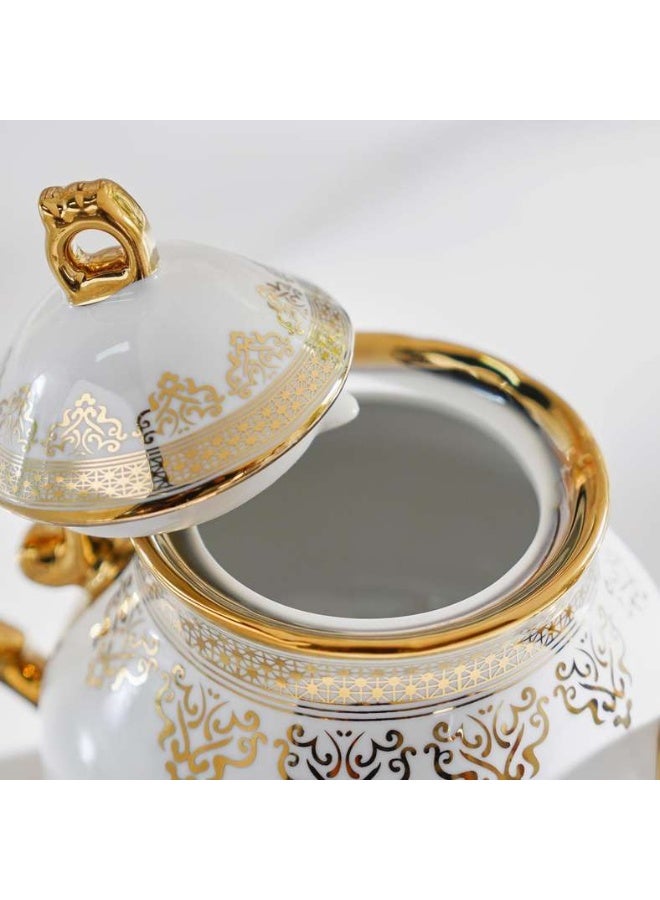 Pan Home Kenzi 14-Piece Tea Set - Cup 220ml + Pot 950ml -White & Gold - 176CFY9900096 - Image 3