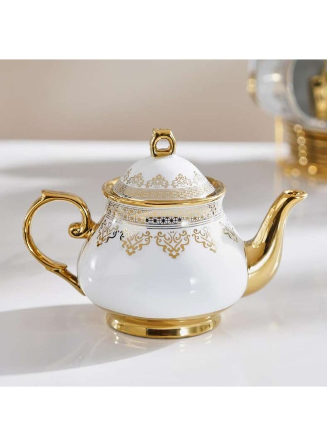 Pan Home Kenzi 14-Piece Tea Set - Cup 220ml + Pot 950ml -White & Gold - 176CFY9900096 - Image 2