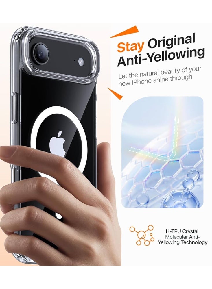 ريتي غطاء ايفون 17 اير المغناطيسي – شفاف مقاوم للصدمات، نحيف، قبضة مريحة مقاومة للانزلاق، متوافق مع MagSafe، حماية من الصدمات والكاميرا والشاشة، غطاء هاتف متين - Image 2