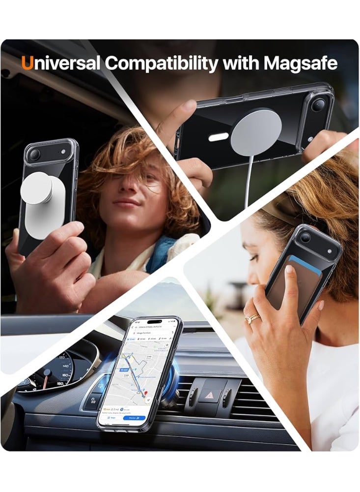 ريتي غطاء ايفون 17 اير المغناطيسي – شفاف مقاوم للصدمات، نحيف، قبضة مريحة مقاومة للانزلاق، متوافق مع MagSafe، حماية من الصدمات والكاميرا والشاشة، غطاء هاتف متين - Image 4