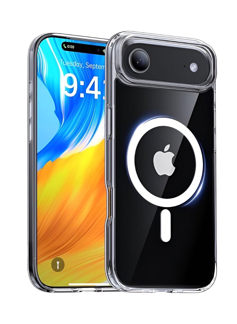 ريتي غطاء ايفون 17 اير المغناطيسي – شفاف مقاوم للصدمات، نحيف، قبضة مريحة مقاومة للانزلاق، متوافق مع MagSafe، حماية من الصدمات والكاميرا والشاشة، غطاء هاتف متين - Image 1