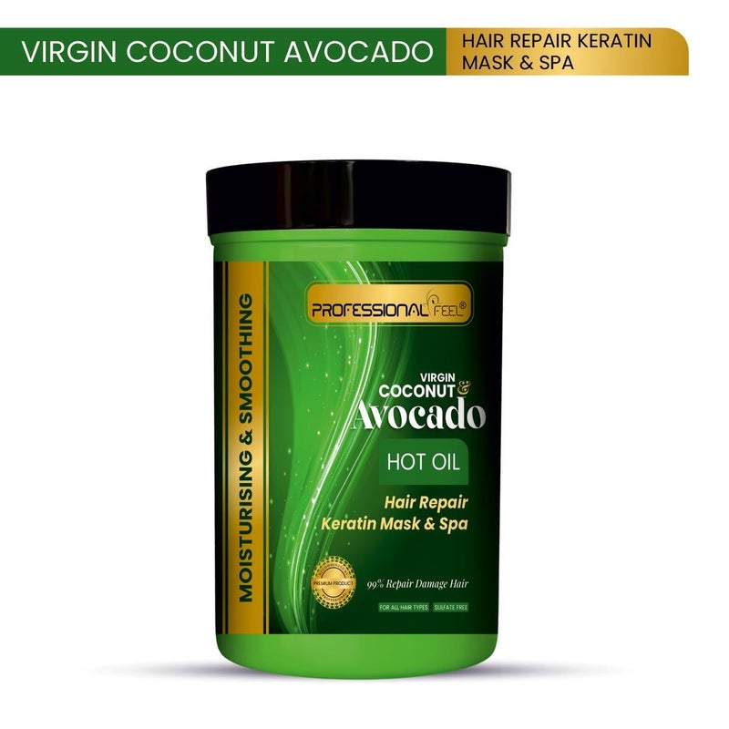 Professional Feel Virgin Coconut  Avocado Oil Hair Repair Keratin Hair Repair Mask  Spa Total Repair Hair 800 gm - Image 5