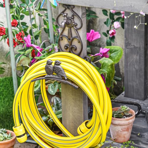 Sungmor Vintage Cast Iron Garden Hose Holder - Small Decorative Wall Mount Hose Hanger with Birds & Scroll, Heavy Duty Outdoor Storage Hook for Yard, Garden, or Patio - Rustic Bronze Finish - Image 4