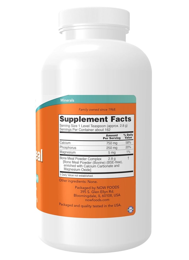 now Bone Meal Powder with Calcium Carbonate and Magnesium Oxide, Natural Calcium Source, 1-Pound  - Image 2