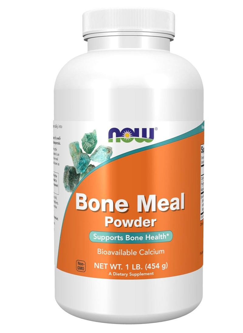 now Bone Meal Powder with Calcium Carbonate and Magnesium Oxide, Natural Calcium Source, 1-Pound  - Image 1