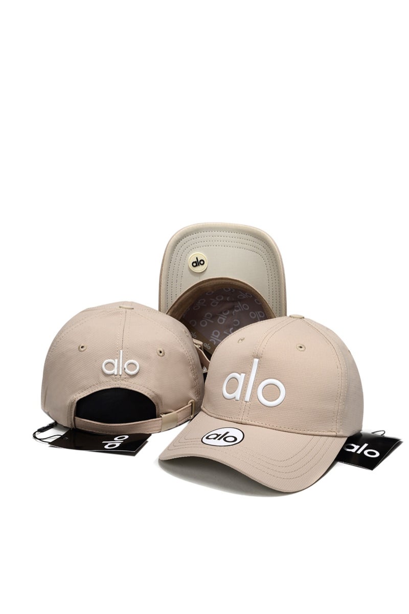alo Alo Cap: Beige, 3D Logo & Brand Detailing