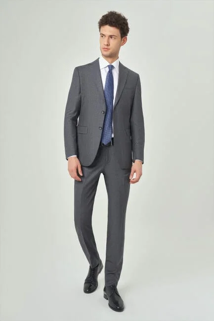 Bisse Men's 6 Drop Mono Collar 2 Button Double Slit Suit Smoked PTK22K22221_D57