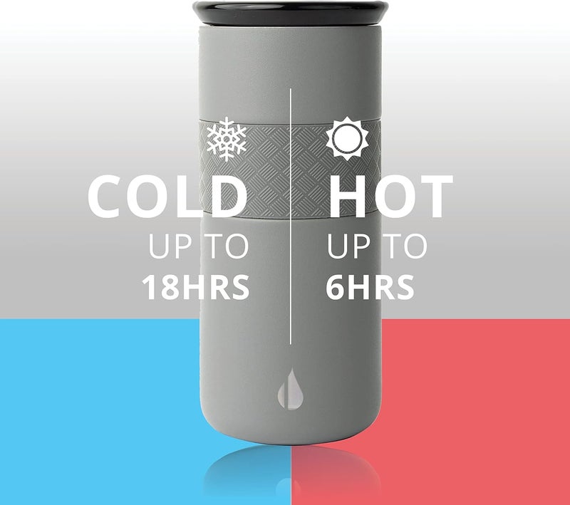 Elemental Artisan Insulated Tumbler, Triple Wall Coffee Travel Tumbler, Reusable Stainless Steel Coffee Tumbler with Ceramic Lid, Thermal Coffee Cup for Hot (6 Hrs) & Cold (18 Hrs), 16oz - Graphite - Image 5