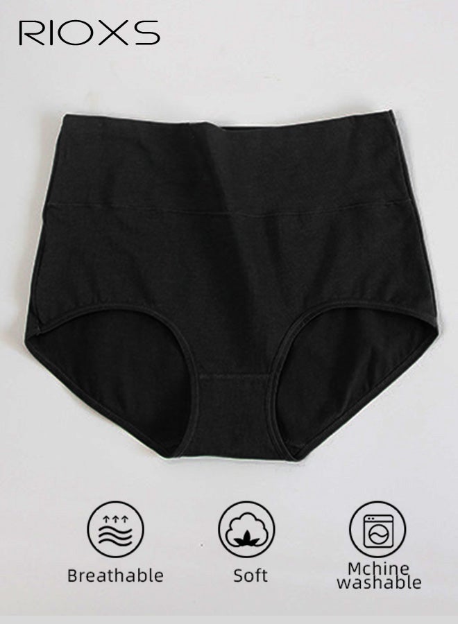RIOXS 5 Pack Women's High Waisted Underwear, Breathable Stretch Seamless Briefs for Ladies, Soft Full Coverage Tummy Control Panties Briefs (Regular and Plus Size) - Image 5