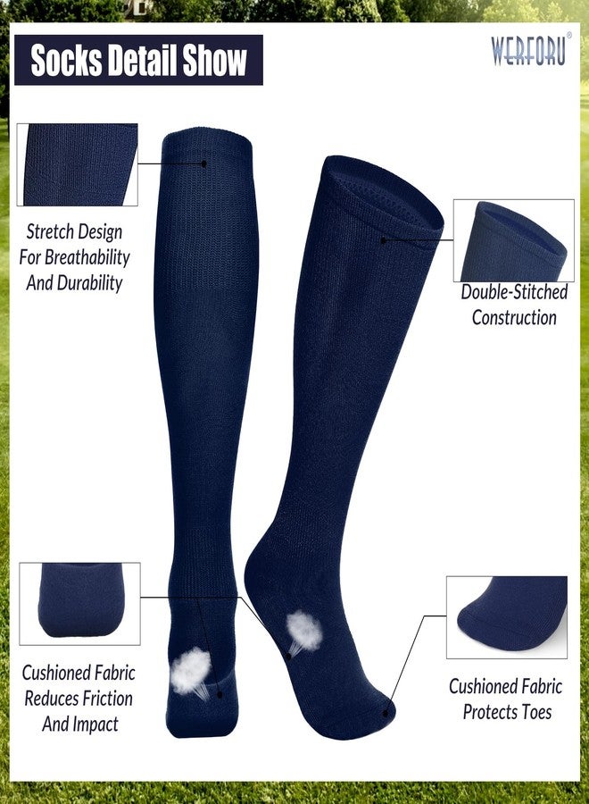 WERFORU Baseball Sock and Belt Combo Set Boys Baseball Belt and Sock Elastic Softball Sock and Belt for Adults and Youth（A-Navy Blue-silver，Medium） - Image 5