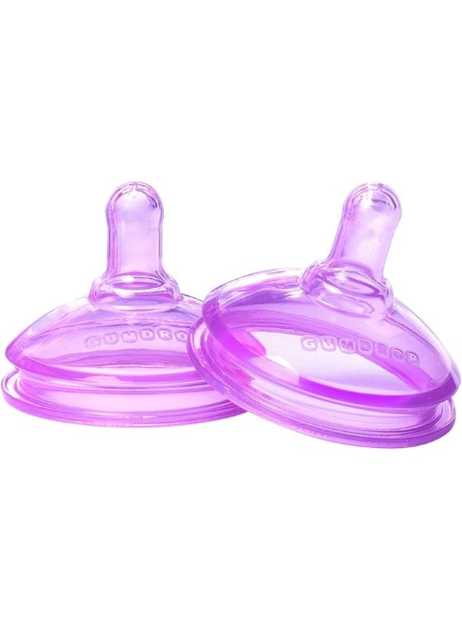 ذا فيرست ييرز عبوة من حلمتين من GumDrop لحديثي الولادة - تدفق بطيء، سيليكون ناعم، خالية من مادة BPA - لزجاجات GumDrop العريضة (وردي) - Image 2
