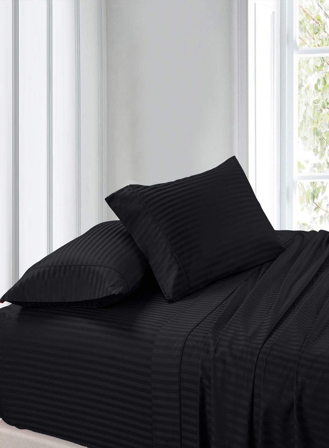sheetsnthings Set of 2 Black 300TC Stripes Standard Queen Size Pillowcases - Image 3