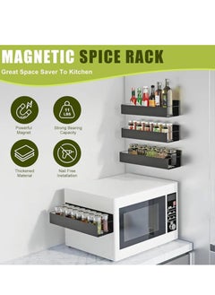 General 4 Pieces Household Kitchen Refrigerator Washing Machine Side Magnetic Suction Storage Rack Multifunctional Storage Rack Magnetic Spice Rack  - Image 3