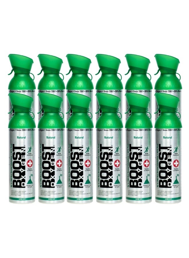 BOOST OXYGEN 10 لتر من الأكسجين النقي بنكهة طبيعية في علبة محمولة لتحمل الجهد، التعافي، والأداء، (12 عبوة) - Image 1