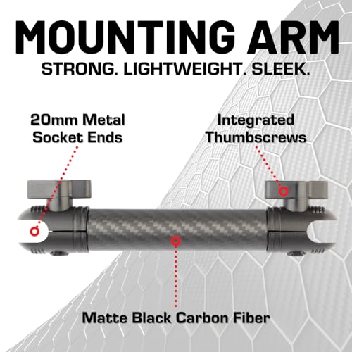Bulletpoint Mounting Solutions Dash Mount 10cm Arm Compatible with iPhone and Android Smartphones Fits 20mm Attachment Ball Matte Black Carbon Fiber - Image 3