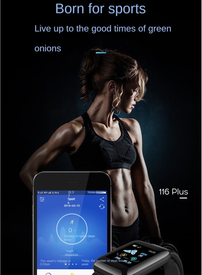 AROAQ Smart Watch, Rectangular Dial Durable Smart Wrist Watch, Usb Charging Fitness Tracker Watch With Blood Pressure Monitor Fitness Tracker Call And Message Notification, (Black) - Image 3