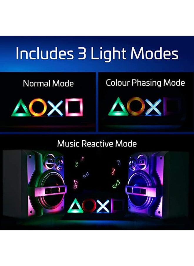 Generic - Icons Light Playstation For PS4 PS5, 3 Light Modes - Music Reactive Game Room Lighting,Acrylic  Eco-Friendly BDP Breakdown Plastic, Perfect for Home, Office and Bedrooms Red/Purple/Green 14inch - Image 1