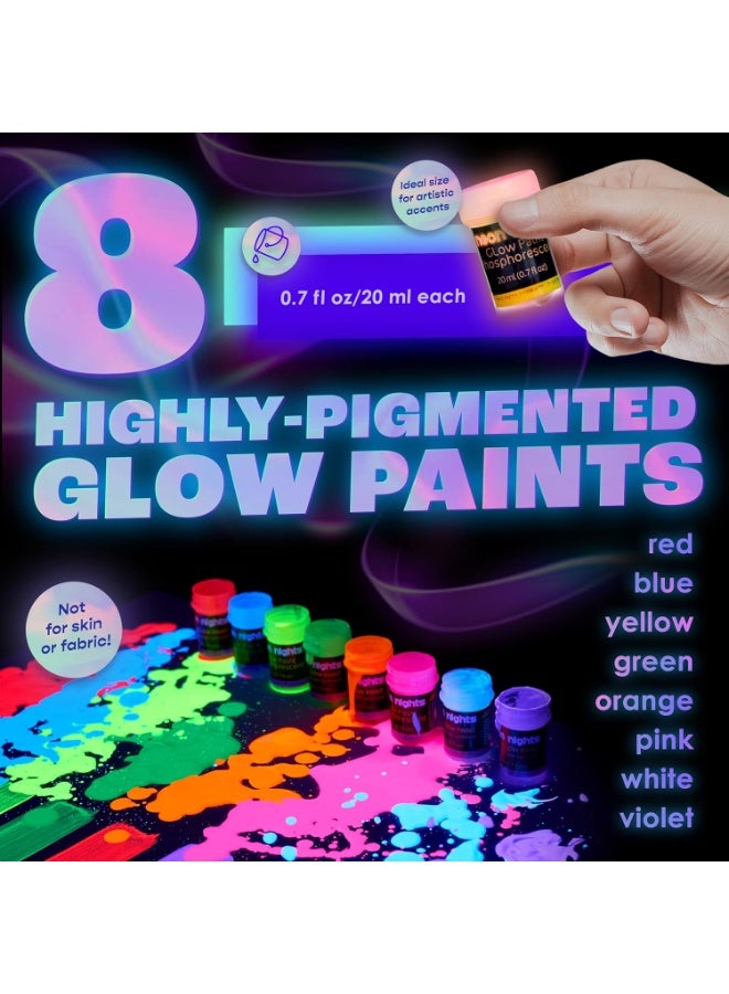 neon nights أضواء النيون المتلألئة في الظلام | متلألئ | فوسفوري | طلاء ذاتي الإضاءة - مجموعة من 8 - Image 4