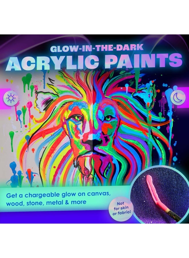 neon nights أضواء النيون المتلألئة في الظلام | متلألئ | فوسفوري | طلاء ذاتي الإضاءة - مجموعة من 8 - Image 2