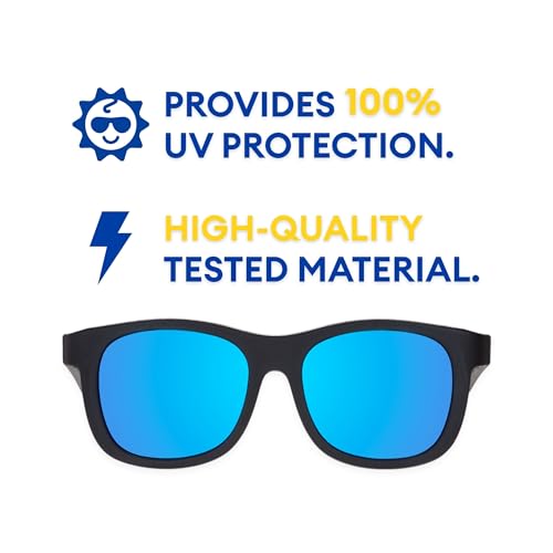 Babiators Blue Series Polarized UV Protection Children's Sunglasses, Dark Blue Mirror - Ages 6+ - Image 3