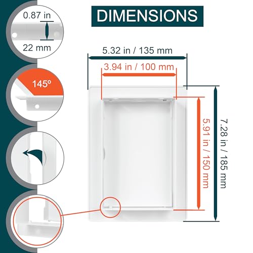 ECOPRO VENT 4inch x 6inch White Plastic Access Panel. Service Shaft Door Panel. Plumbing, Electricity, Heating, Alarm Wall Access Panel Drywall. Bathroom Services Access Hole Cover. (4inch x 6inch) - Image 2