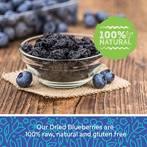 Herbaila Whole Dried Blueberries, No Sugar Added, Bulk, Dehydrated, Dried Unsweetened Blueberries, All Natural, Non-GMO, 1 Pound. - 16 oz. - Image 2
