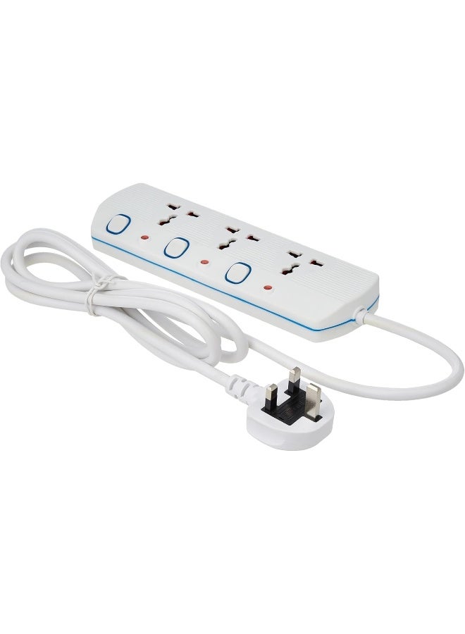 OSHTRACO مقبس تمديد عالمي 3-طرق من أوشتراكو مع سلك بطول 4 متر، متعدد الألوان - Image 3